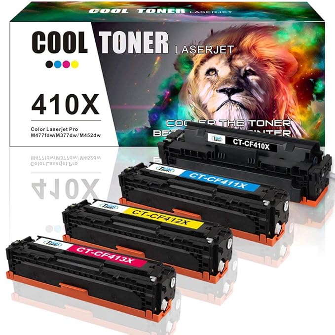 Cool Toner 4 Pack Kompatibel für HP CF410X CF411X CF412X CF413X Toner CF410A 410X 410A für HP Drucker Color Laserjet Pro M452