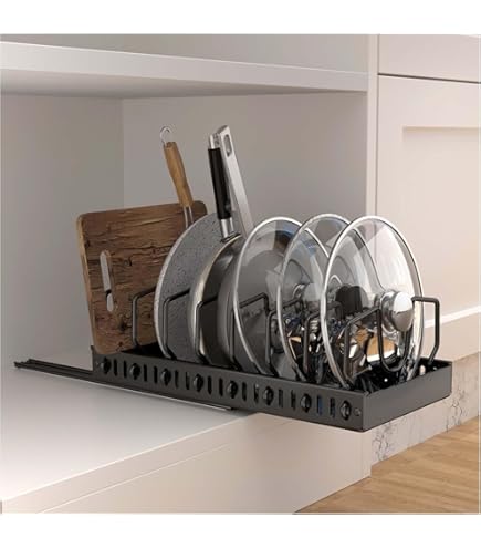 Amropi Support De Couvercle De Poêle, Repose-cuillère, étagère En Acier Inoxydable Pour Couvercle De Casserole, Organisateur D'ustensiles De Cuisine