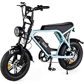 OUXI V8 Mini Electric Bike, 20 MPH Class 2 Ebike for Teens &amp; Adults | 36V 10.4AH Battery E Bike, 20-40 Miles Range, Fat Tire, Off-Road &amp; Commute E Dirt Bike, UL2849 Certified Street Legal E-Bike