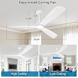 Depuley 60" Modern Ceiling Fan with Lights and