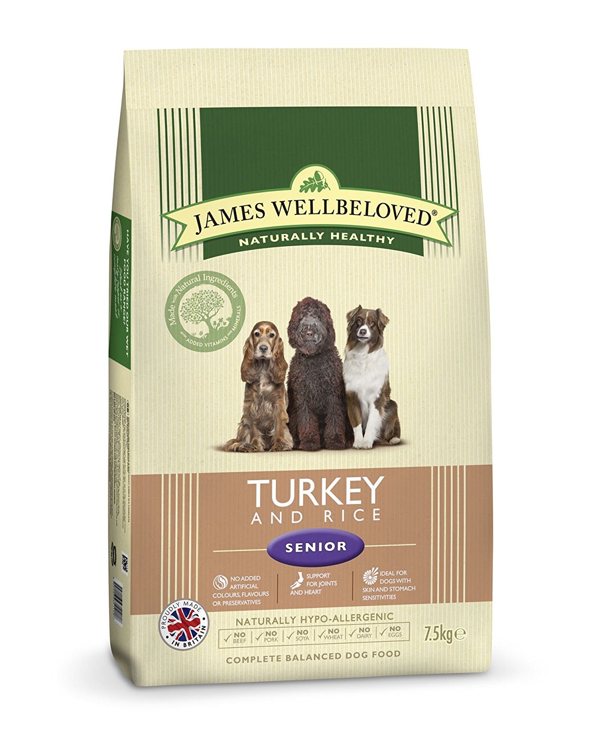 James Wellbeloved Complete Dry Senior Dog Food Turkey and Rice, 15 kg Amazon.co.uk Pet Supplies