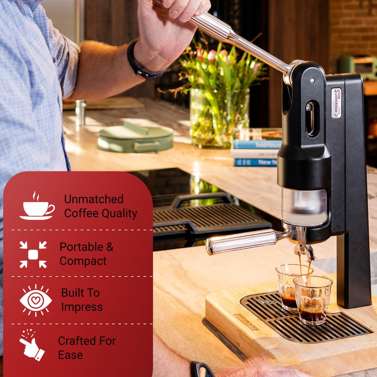 SUPERKOP Manual Lever Espresso Machine, Maintenance Free Manual