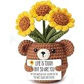 Retirement Sunflower Gifts for Women Inspirational Cheer Thoughtful Nurse Gifts for Women Get Well Going Away Farewell Thank You Gift for Coworker Life is Tough But So are You Office Sunflower Decor