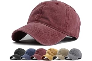 HH HOFNEN Men Women Washed Distressed Twill Cotton Baseball Cap Vintage Adjustable Dad Hat