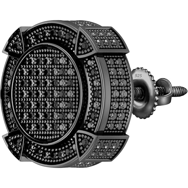 Dazzlingrock Collection 0.40 Carat Black Diamond Cube Stud Earrings - Sterling Silver Plated