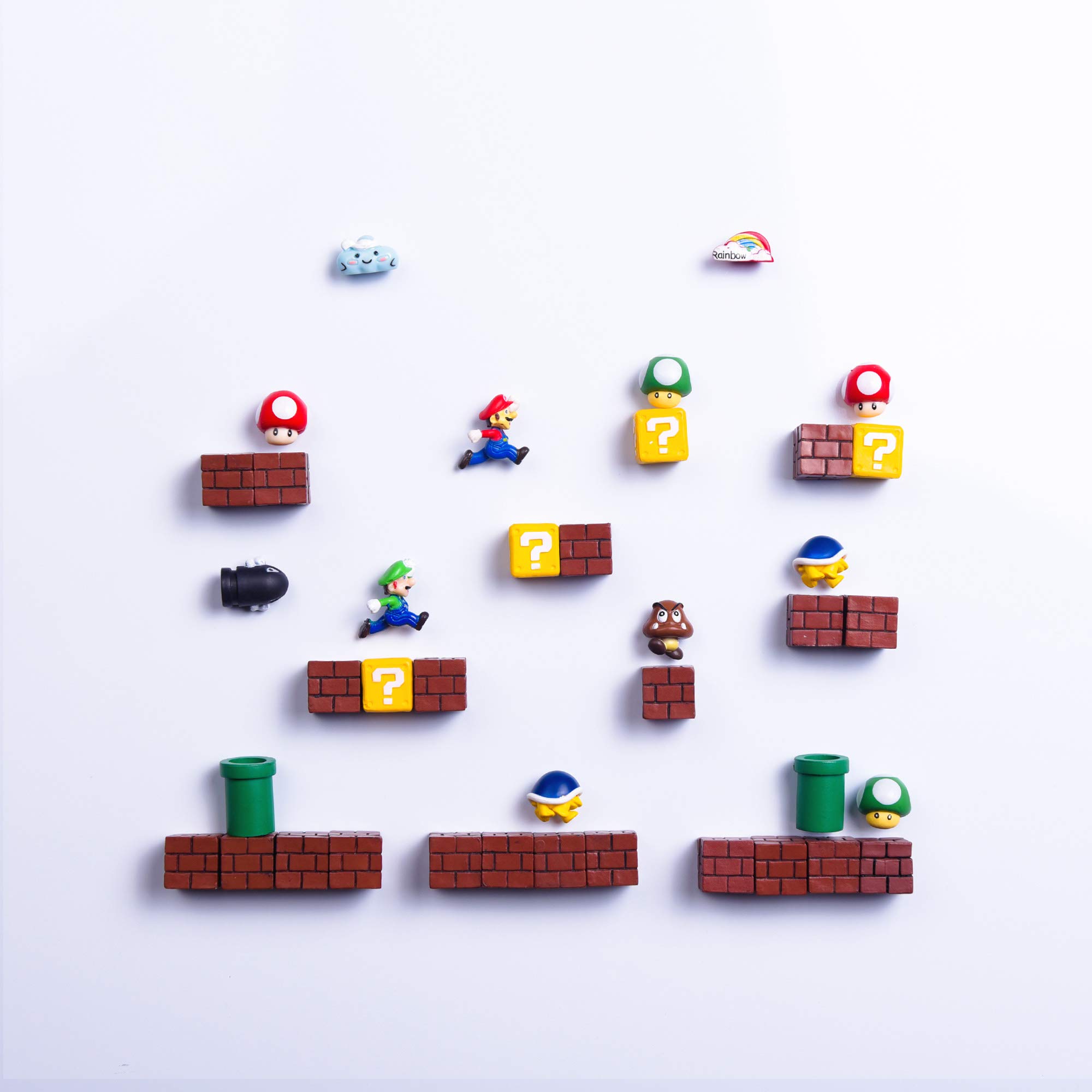 Photo 1 of 39 PCs 3D Super Mario Fridge Magnets Christmas Magnets Whiteboard Magnets 39 Full Combo Resin Cute & Fun Refrigerator Magnets Perfect for Ornaments Decoration