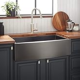 Signature Hardware 441075 Atlas 30" Farmhouse Single Basin Stainless Steel Kitchen Sink - Gunmetal Black