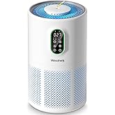 Air Purifiers for Home Large Room up to 1650 ft², WESTHEY H13 True HEPA Air Purifier for Bedroom with Night Light, Air Quality Monitor, Fragrance Sponge, Air Cleaner for Wildfire Smoke Dander Dust