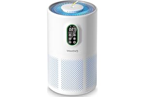 Air Purifiers for Home Large Room up to 1650 ft², WESTHEY H13 True HEPA Air Purifier for Bedroom with Night Light, Air Quality Monitor, Fragrance Sponge, Air Cleaner for Wildfire Smoke Dander Dust