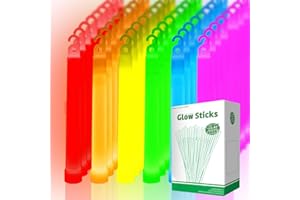 OMNISAFE 96 Ultra Bright Large Glow Sticks with 96 Black PE String, Multi Use Colourful 6 Inch Glowsticks for Parties, Camping, Emergency Glow Sticks For Blackout, Long-lasting Lighting Waterproof and