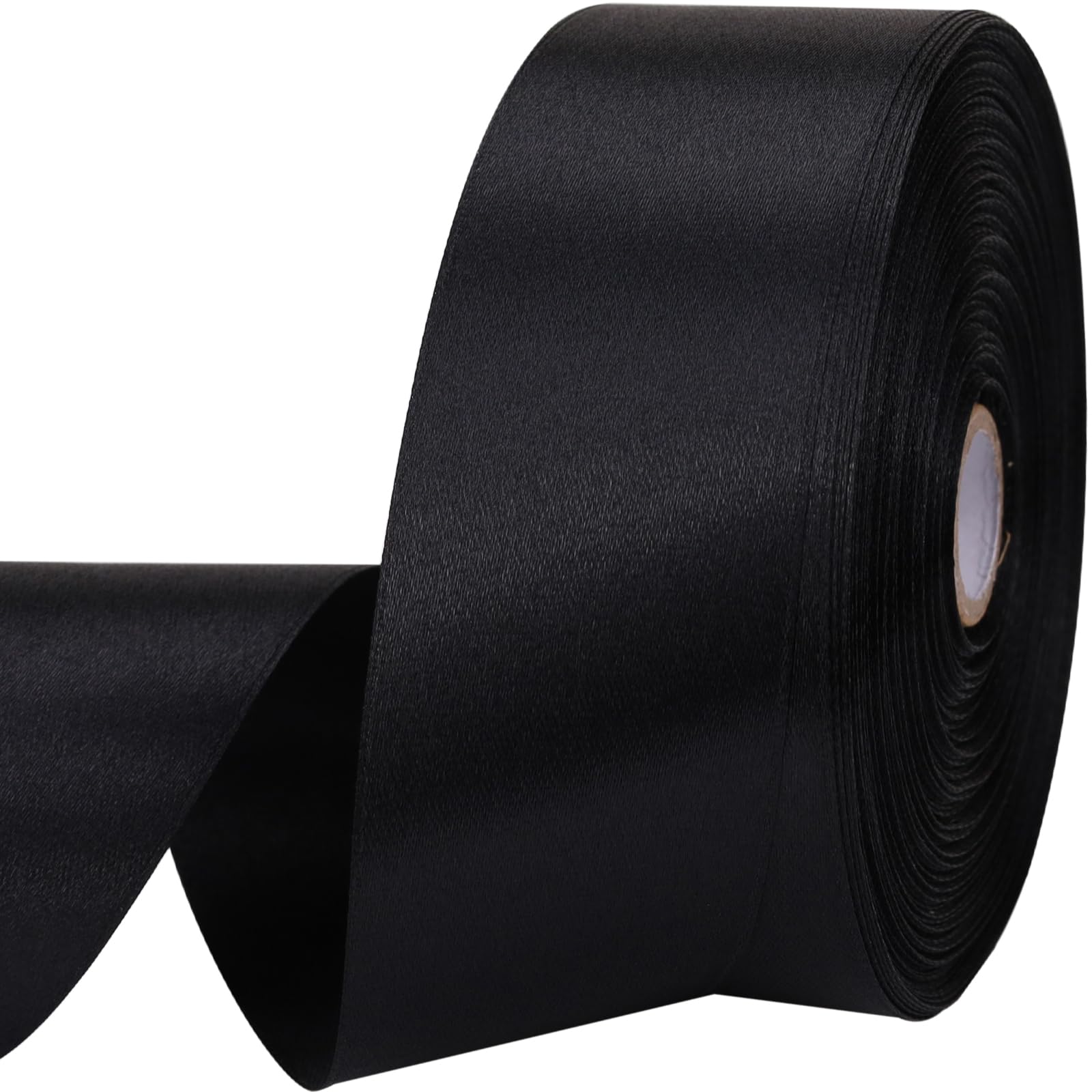 Photo 1 of 1-1/2 inches 50 Yard Black Satin Ribbon for Gift Wrapping, Wedding, Crafts, Christmas,Easter, Floral, Hair, Invitation Decorations and More