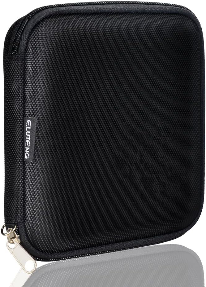 ELUTENG Optical Drive Case Nylon + Shockproof EVA 18x17cm Sleeve Travel Bag Robust Protective Carry Hard Case for CD ROM/DVD ROM/Hard Disk/External Drive