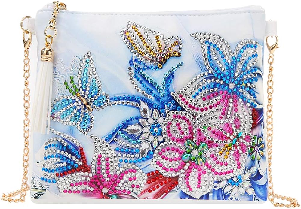 VETPW 5D DIY Diamond Painting Crossbody Handbag with Chain and Tassel