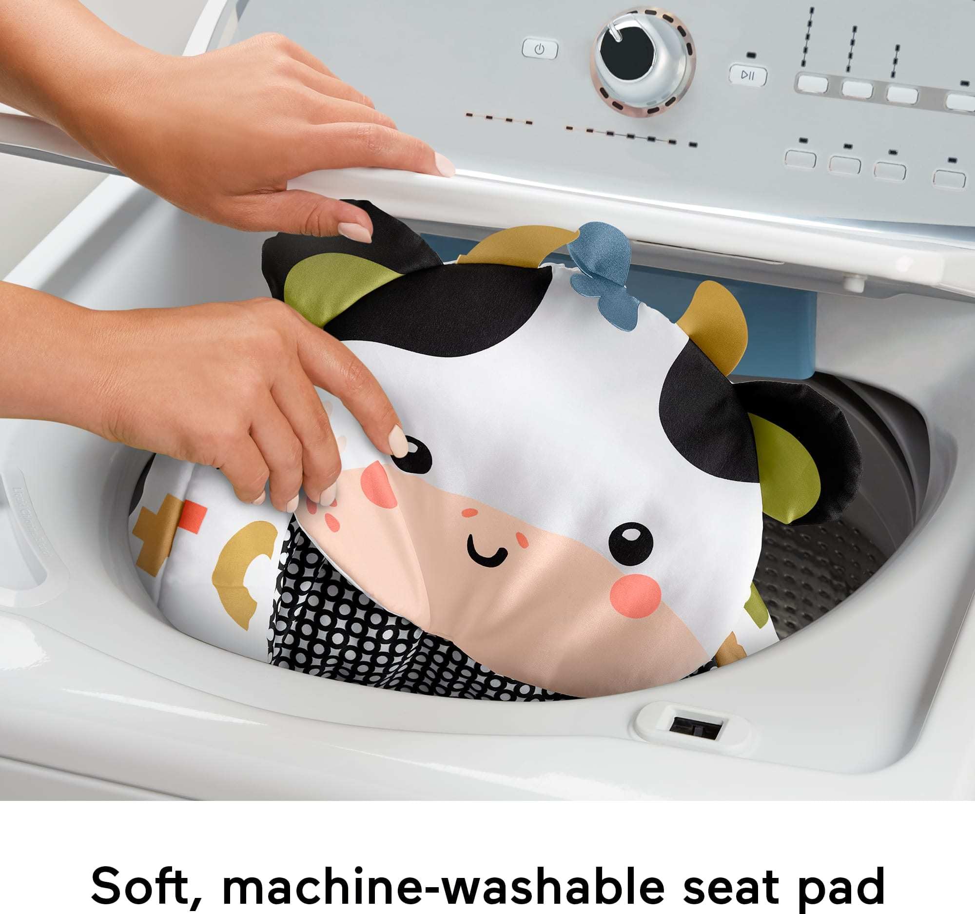 Fisher-Price Portable Baby Chair, Cute Cow Sit-Me-Up Floor Seat with BPA-Free Teether & Clacker Newborn Developmental Toys (Amazon Exclusive)