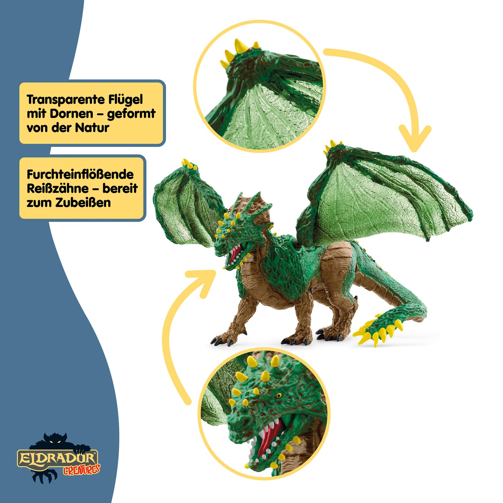 SCHLEICH ELDRADOR Creatures | Dschungeldrache 70791 | detailgetreue Monster Spielfigur mit beweglichen Flügeln | tolles Geschenk für Mädchen und Jungen | Spielzeug ab 7 Jahren | 28 x 17 x 11 cm 3