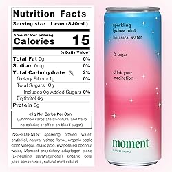 Moment SPARKLING Lychee Mint. Botanical Water with