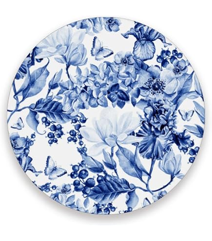 FYSUIMU 6-Pack Floral Coasters – Blue & White Ceramic With Cork Back, 4.1x4.1 Inch, Absorbent Table Protectors - View #6