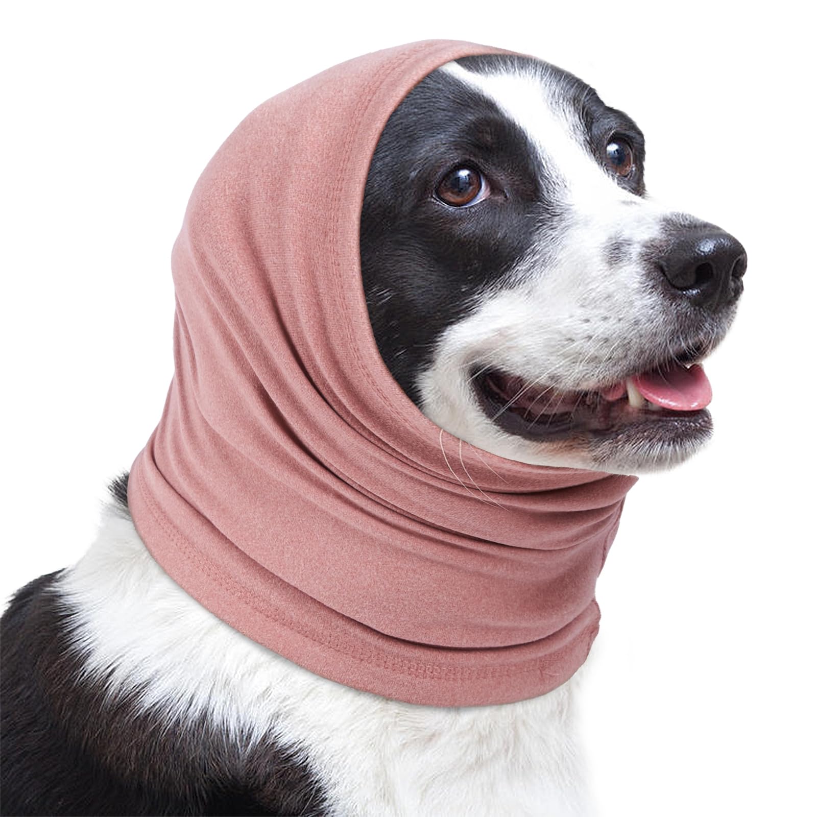 Lelepet Dog Snood Ear Protector, Dog Ear Cover for Anxiety Relief, Calming Hood Snood for Dogs, Quiet Earmuffs Hat Headband, Pet Head Wrap for Grooming Reducing Noise, Pink M