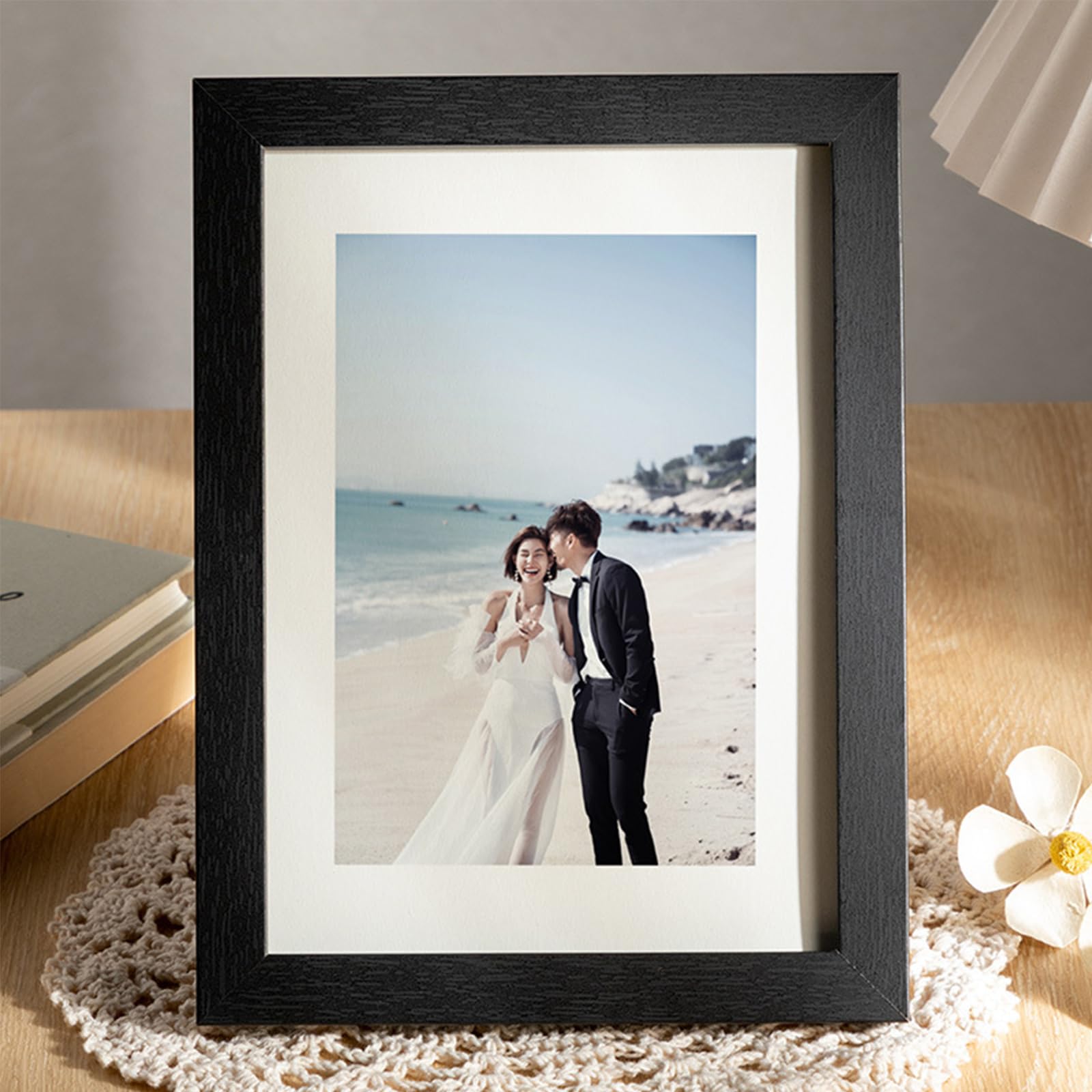 Black Picture Frames for Tabletop with Perspex Safety Glass for Home Office Decor 8x6 Photo Frame (Black,8") — image 1