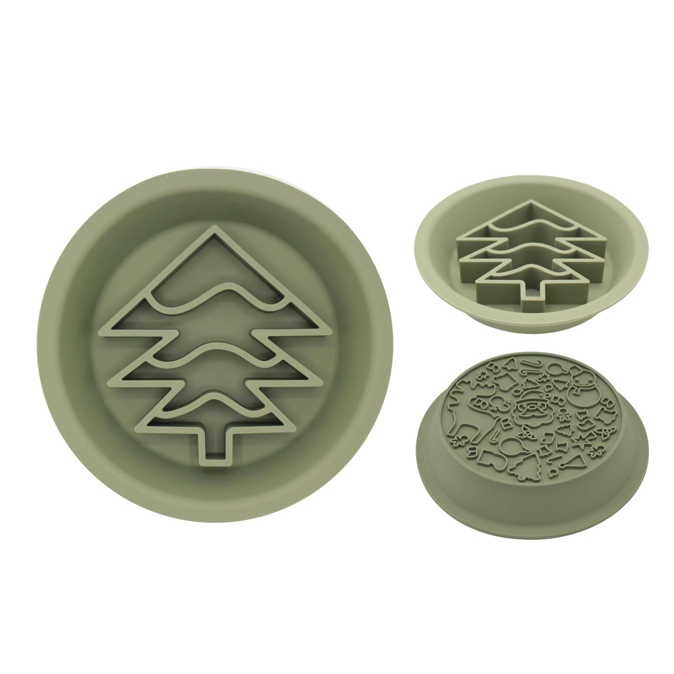 Festive Slow Feeder Pet Bowl & Licking Mat | Gingerbread or Christmas Tree Design, Fun & Stimulating Mealtime Addition, Helps Digestion, Alleviates Anxiety & Provides Distraction (Christmas Tree)