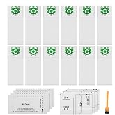 Type U Vacuum Bags 12 Pack Compatible with Miele S7000-S7999 Upright and Dynamic U1 Series Upright AirClean 3D Efficiency Vacuum Cleaner, Include 4 Pair Pre-Motor and Post-Motor Filters.