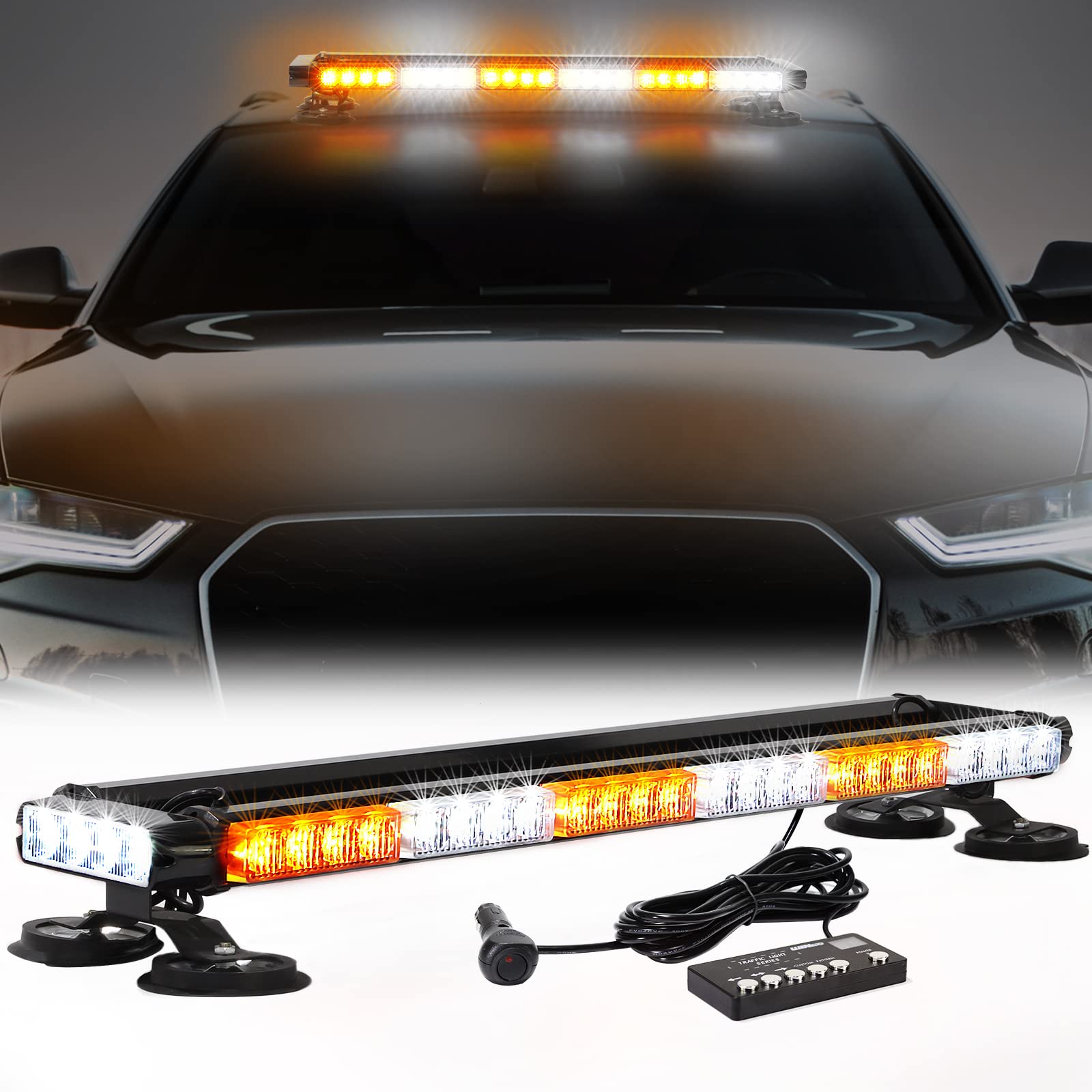 WINECO Amber White 29.5" LED Rooftop Strobe Lights