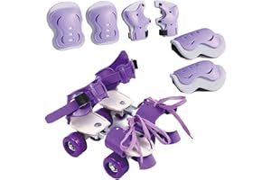 Roller Skates For Girls Boys,Quad Rollerskates For Little Kids Age 2-5, Adjustable Size From 6C-12C,Retractable Skates For Be