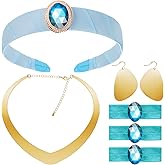 GHGMAO Arabian Princess Costume Set for Women Girls Halloween Cosplay Princess Dress Up Headband Hair Ties