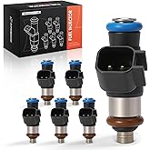 A-Premium 6Pcs Fuel Injectors Compatible with Ford, Mazda, Lincoln, Mercury | for Ford Fusion, Taurus, Taurus X, Flex, Edge &amp; Mazda 6, CX-9 &amp; Lincoln MKZ, MKX, MKS, MKT &amp; Mercury Sable, 2007-2015