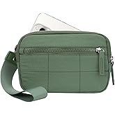 Tucnoeu Womens Wristlet Wallets Nylon Wristlet Wallets for Women with 3 Zipper, Green Wallet for Travel