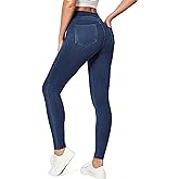 IUGA Stretchy Jeans for Women High Waist Jeggings Tummy Control Skinny Jeans Pull on Leggings with Pockets Trendy Casual