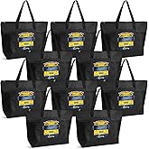Abbylike 10 Pcs Bus Driver Tote Bags Gifts School Bus Driver Appreciation Gift Tote Bags Zipper for Women Men(Black)