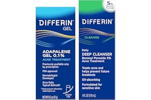 Differin Acne Skin Care Kit, Differin Gel Retinoid Acne Treatment for Face with 0.1% Adapalene & 5% Benzoyl Peroxide Face Wash & Body Wash, Designed for Pimple and Acne Prone Skin