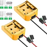 KOEZEOI 2 Packs Power Wheels Adapter for Dewalt 20V Battery Adapter Power Wheels Battery Converter Kit with Fuse & Switch & Wire Terminals, 12AWG Wire, for DIY Rc Toys and Ride On Truck