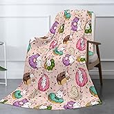 Bunny Flannel Blanket - Ultra Soft Lightweight Cozy Throw 50"x40" with Cute Rabbit Pattern for Kids, Pet,Bed, Couch