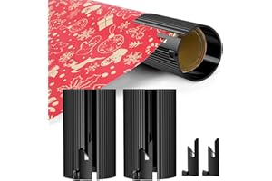 Replaceable Wrapping Paper Cutter(2 Rollers & 4 Blades) Christmas Gift Wrap Roll Cutter Tool, Little Sliding Cutter Tube, Rol