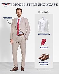 Hihawk Men's 2 Piece Slim Fit Suit with Stretch