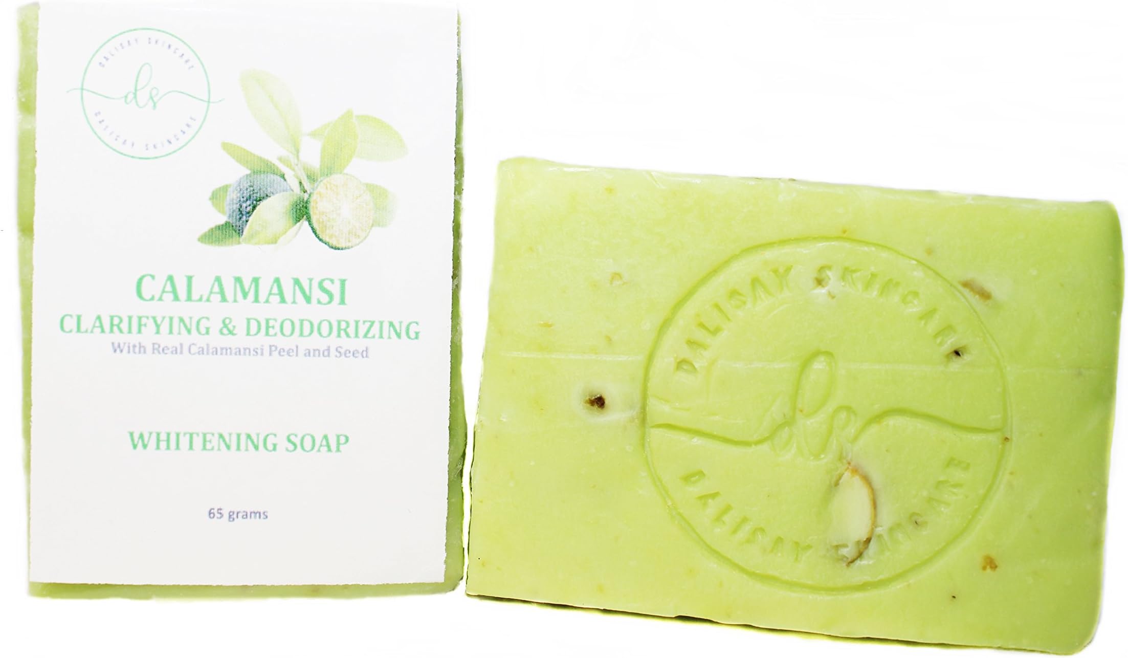 Calamansi Clarifying & Deodorizing Skin Whitening Soap with Calamansi Peel - 2 x 65 grams - Anti-Acne, Whitens Underarm, Fights Body Odor