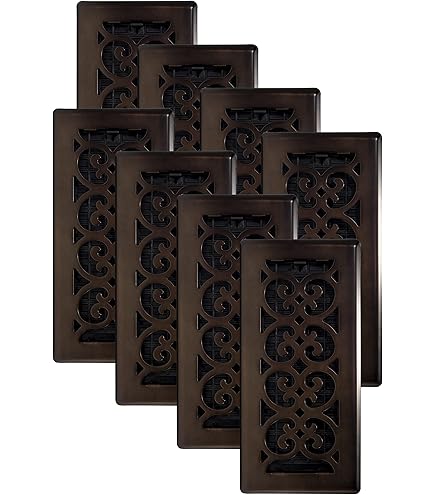 Decor Grates SPH410-RB-8 Scroll Design Floor Register, 4x10 Inches, Rubbed Bronze Finish, 8 Pack