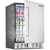 VEVOR 24-Inch Outdoor Beverage Refrigerator, 150 QT Built-in Drink Fridge, 0.56 kWh/Day Energy-Efficient Cooler with 304 Stai