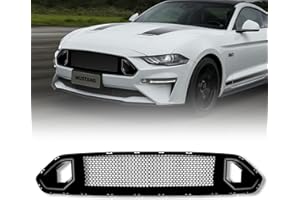 LitMiRaCle Grilles & Grille Guards - Mesh Front Bumper Upper Hood Grille Grill, Compatible with 18-23 Mustang GT EcoBoost，Black