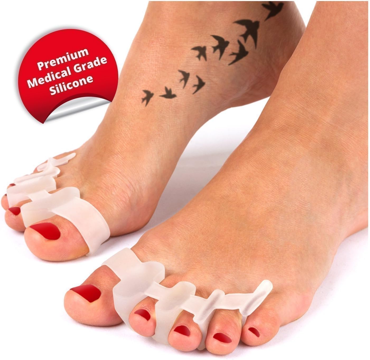 JAQActive Gel Toe Separators for Bunion and Hammer Toe Relief