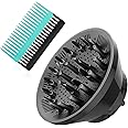 Collapsible Hair Diffuser for Curly Hair, Universal Hair Diffuser Attachment for Hair Dryer Adjustable from 1.65 inch to 3.14 inch, Blow Hair Dryer Diffuser for Long Thick Natural Wavy Hair