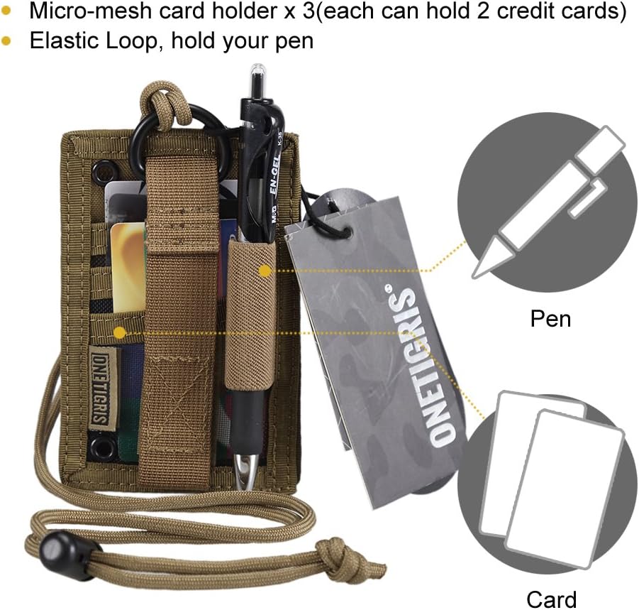 OneTigris ID Card Holder 2‑in‑1 Tactical, MOLLE Compatible 500D Nylon Security Badge Holder with Clear Window - Image 3