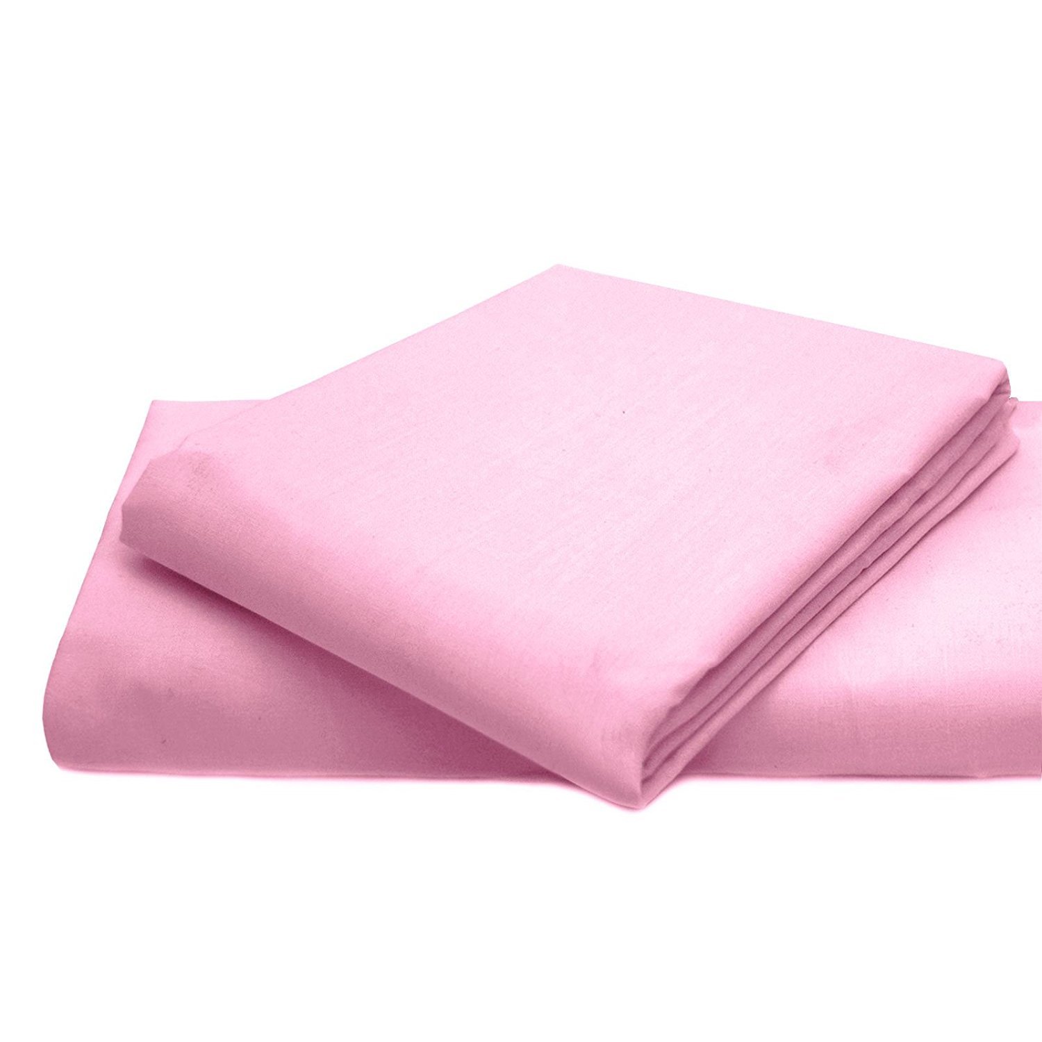 Queens Land Home Non Iron Percale Pollycotton Flat Sheet (King, Pink)