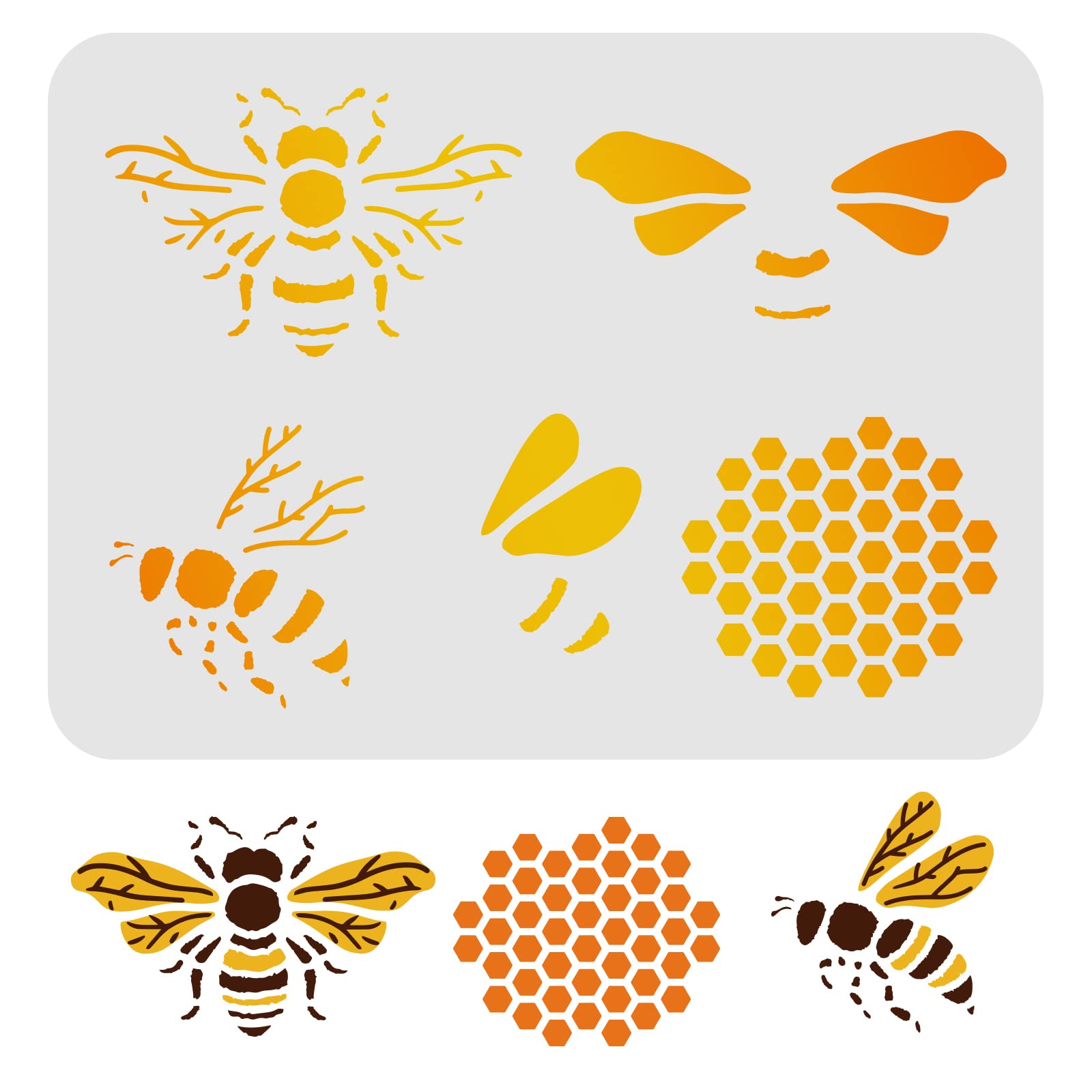 FINGERINSPIRE Bee Honeycomb Stencil in Large Sizes, 29.7x2.1cm Reusable DIY Art Painting Honey Comb, Stencil Decoration Stencils for DIY Gifts DIY Shirts DIY Handmade Wall Painting