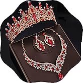 Kamirola Tiaras and Crowns for Women,Tiaras Earrings Necklace, Crystal Bridal Jewelry Set, Costume Party Halloween Prom Pageant Jewelry for Women (TR28)