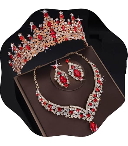 Amazon.com: Gkvszy Red Bridal Wedding Bouquet Luxury Gold