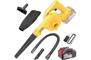 AKENUOKE Cordless Leaf Blower, 21V Lightweight Battery Operated Leaf Blower with 4.0 Battery Powered and Fast Charger, 2-in-1 Small Electric Leaf Blowers & Vacuum for Lawn Care, Car Dry, Dust, Pet Hair