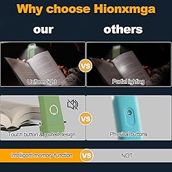 HIONXMGA Book Reading Light,Silent Touch Book Lamp
